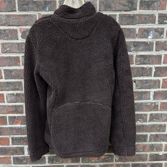 Horny Toad Size L Brown Fuzzy Fleece Full Zip Long Sleeve Jacket - Picture 2 of 5